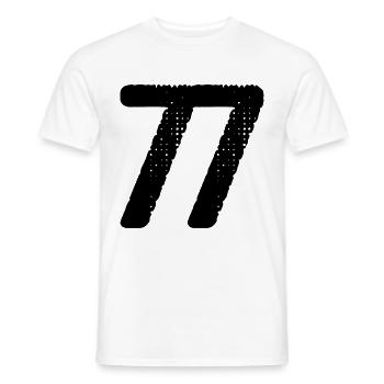 77 Zahl Trikot - Männer T-Shirt - Weiß - Vorne - AI Model Male 178 dark (178cm)