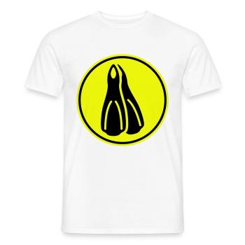 Diving fin circle - Men's T-Shirt - white - Front - AI Model Male 178 dark (178cm)