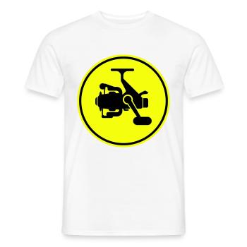 Fishing reel symbol icon - Men's T-Shirt - white - Front - AI Model Male 178 dark (178cm)