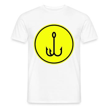 Fishing hook angler icon - Men's T-Shirt - white - Front - AI Model Male 178 dark (178cm)