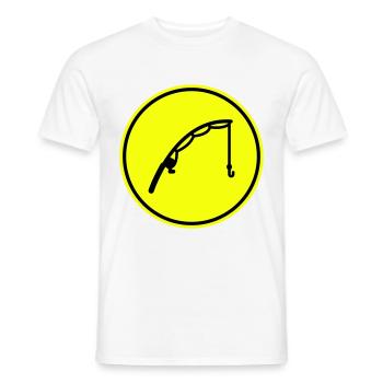 Icône de pêche à la canne à pêche - T-shirt homme - blanc - Devant - AI Model Male 178 dark (178cm)