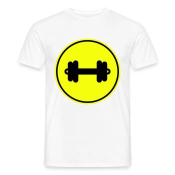 Dumbbell weights icon - Men's T-Shirt - white - Front - AI Model Male 178 dark (178cm)