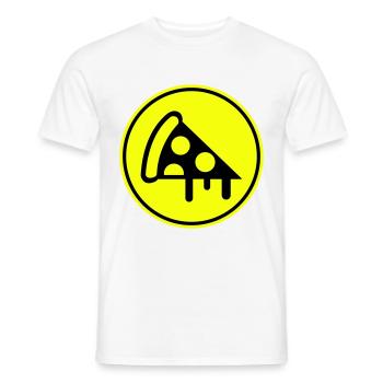 Silhouette de l’icône de la pizza - T-shirt homme - blanc - Devant - AI Model Male 178 dark (178cm)