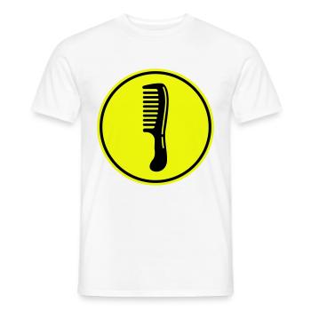 Icône de coiffeur peigne - T-shirt homme - blanc - Devant - AI Model Male 178 dark (178cm)