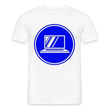 Icône de l’ordinateur portable - T-shirt homme - blanc - Devant - AI Model Male 178 dark (178cm)