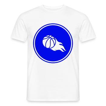 Basketball flame - Men's T-Shirt - white - Front - AI Model Male 178 dark (178cm)