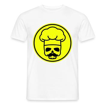 Icône du crâne de cuisinier - T-shirt homme - blanc - Devant - AI Model Male 178 dark (178cm)