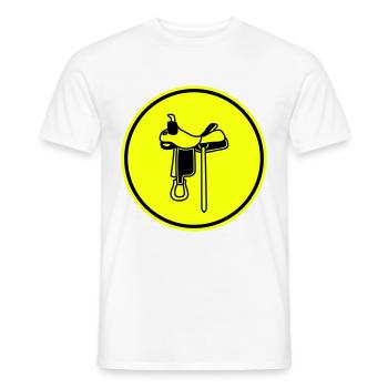 Saddle icon - Men's T-Shirt - white - Front - AI Model Male 178 dark (178cm)
