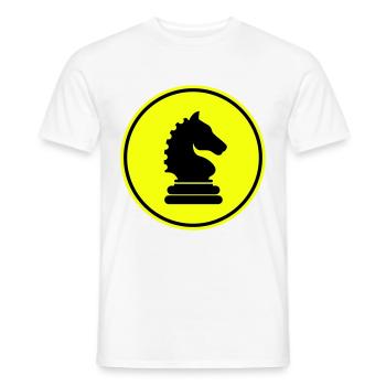 Pferd Schachfigur - Männer T-Shirt - Weiß - Vorne - AI Model Male 178 dark (178cm)