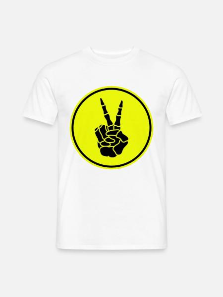 Hand frieden skelett - Männer T-Shirt - Weiß