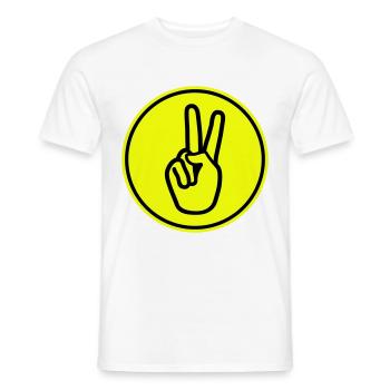 Hand Peace - Männer T-Shirt - Weiß - Vorne - AI Model Male 178 dark (178cm)