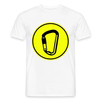 Mousquetons d’équipement d’escalade - T-shirt homme - blanc - Devant - AI Model Male 178 dark (178cm)