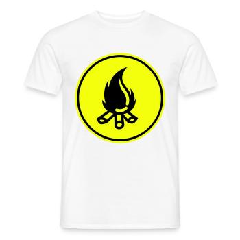 Campfire symbol - Men's T-Shirt - white - Front - AI Model Male 178 dark (178cm)