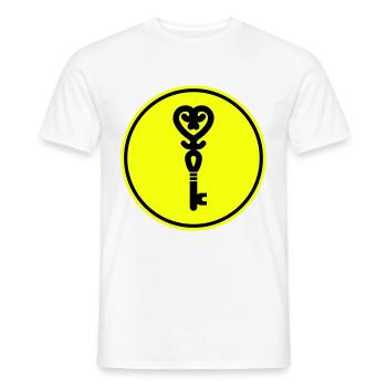 Mariage clé du cœur - T-shirt homme - blanc - Devant - AI Model Male 178 dark (178cm)