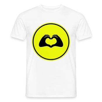 Hands Heart Symbol - Men's T-Shirt - white - Front - AI Model Male 178 dark (178cm)