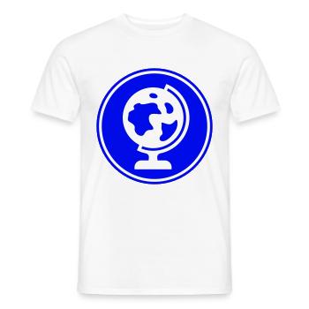 Icône de globe - T-shirt homme - blanc - Devant - AI Model Male 178 dark (178cm)