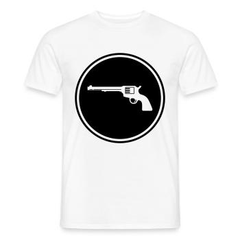 waffe pistole - Männer T-Shirt - Weiß - Vorne - AI Model Male 178 dark (178cm)