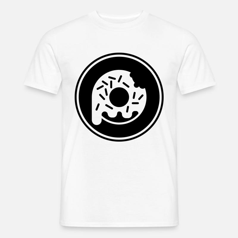 Donut essen - Männer T-Shirt - Weiß