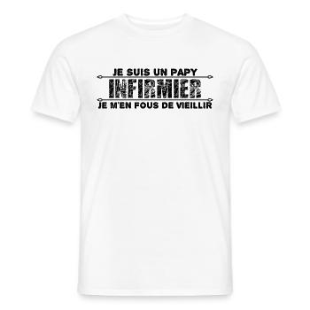 je suis un papy infirmier cadeau pour mon papy. - T-shirt homme - blanc - Devant - AI Model Male 178 dark (178cm)