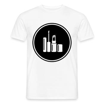 Make Up Cosmetics Icon - Men's T-Shirt - white - Front - AI Model Male 178 dark (178cm)