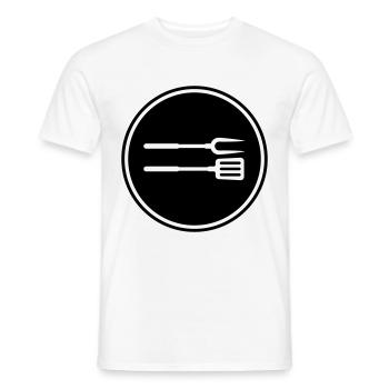 Grill tongs Grill Symbol - Men's T-Shirt - white - Front - AI Model Male 178 dark (178cm)