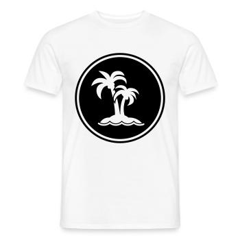 palm island symbol - Men's T-Shirt - white - Front - AI Model Male 178 dark (178cm)