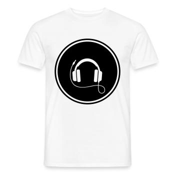 Headphone Music Symbol - Men's T-Shirt - white - Front - AI Model Male 178 dark (178cm)