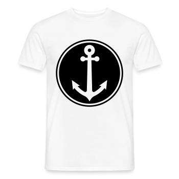 Symbole du capitaine d’ancre - T-shirt homme - blanc - Devant - AI Model Male 178 dark (178cm)