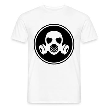 Icône de masque à gaz - T-shirt homme - blanc - Devant - AI Model Male 178 dark (178cm)