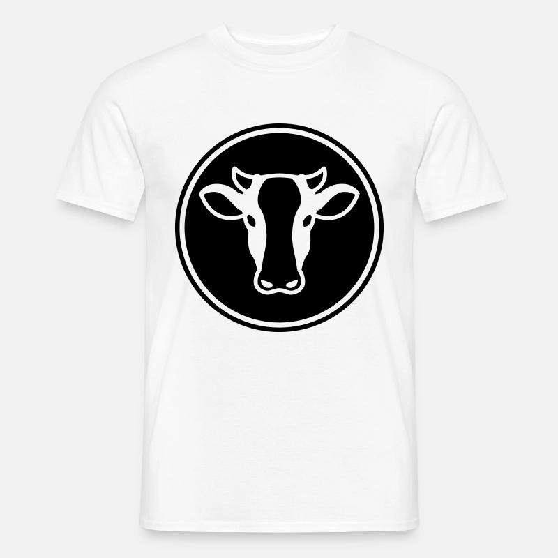 Kuh Kopf - Männer T-Shirt - Weiß