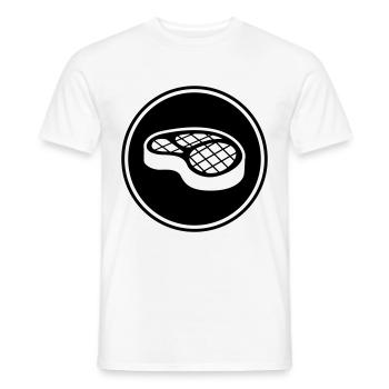 Symbole du steak de viande - T-shirt homme - blanc - Devant - AI Model Male 178 dark (178cm)