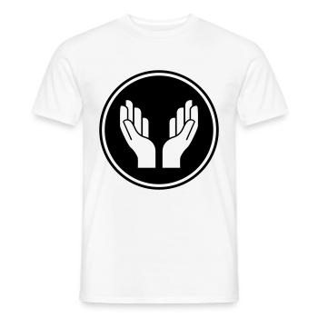 hands icon symbol - Men's T-Shirt - white - Front - AI Model Male 178 dark (178cm)