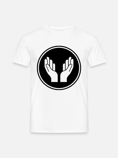 hands icon symbol - Men's T-Shirt - white
