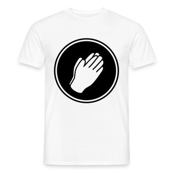 Hands icon - Men's T-Shirt - white - Front - AI Model Male 178 dark (178cm)