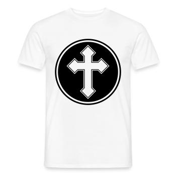 Symbole de la croix - T-shirt homme - blanc - Devant - AI Model Male 178 dark (178cm)