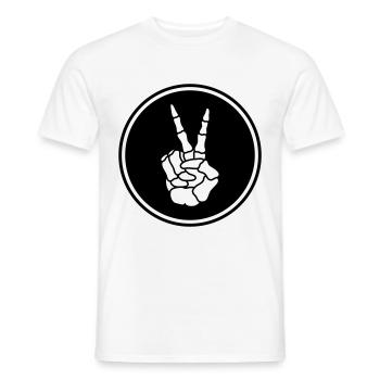 Hand frieden skelett - Männer T-Shirt - Weiß - Vorne - AI Model Male 178 dark (178cm)