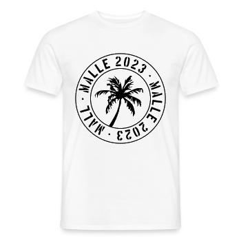 Malle 2023 - Männer T-Shirt - Weiß - Vorne - AI Model Male 178 dark (178cm)