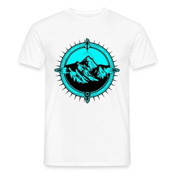 Symbole de voyage Compass Mountains - T-shirt homme - blanc - Devant - AI Model Male 178 dark (178cm)