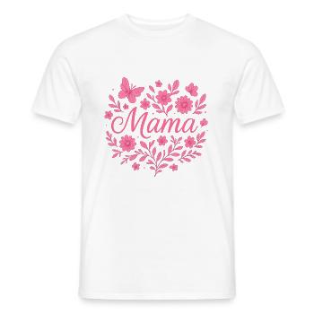 Conception de coeur de fleur de maman - Cadeau d’amour - T-shirt homme - blanc - Devant - AI Model Male 178 dark (178cm)