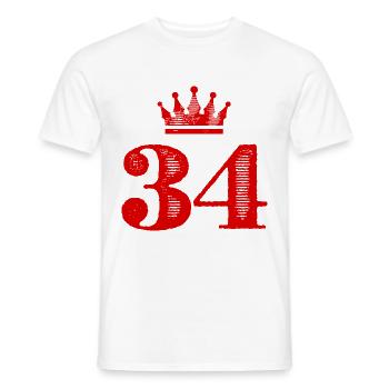 34 Zahl Krone - Männer T-Shirt - Weiß - Vorne - AI Model Male 178 dark (178cm)