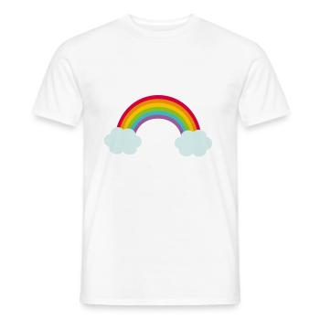 Ours porte-bonheur, Costume, Arc-en-ciel, Rose - T-shirt homme - blanc - Devant - AI Model Male 178 dark (178cm)