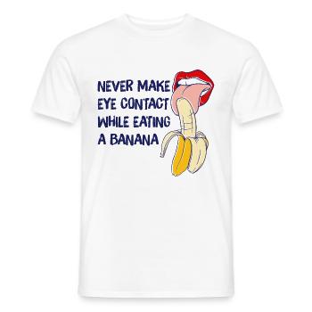 Cadeau de banane Ne jamais faire un contact visuel en mangeant - T-shirt homme - blanc - Devant - AI Model Male 178 dark (178cm)