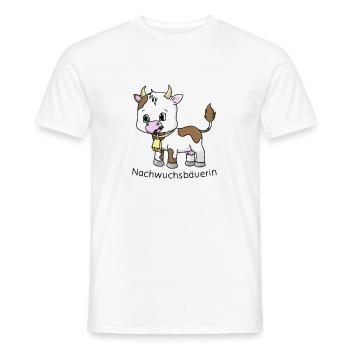 Jeune fermière Paysanne Ferme Vache Enfant - T-shirt homme - blanc - Devant - AI Model Male 178 dark (178cm)