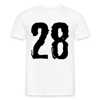 28 Number jersey - Men's T-Shirt - white - Front - AI Model Male 178 dark (178cm)