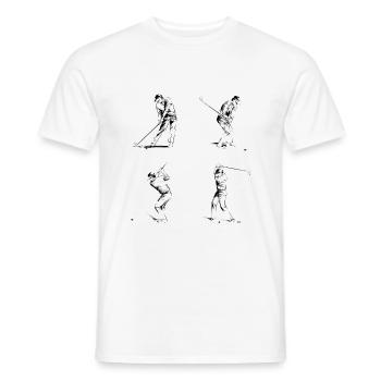 Illustration de 4 joueurs de golf. - T-shirt homme - blanc - Devant - AI Model Male 178 dark (178cm)