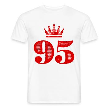 95 Number crown - Men's T-Shirt - white - Front - AI Model Male 178 dark (178cm)