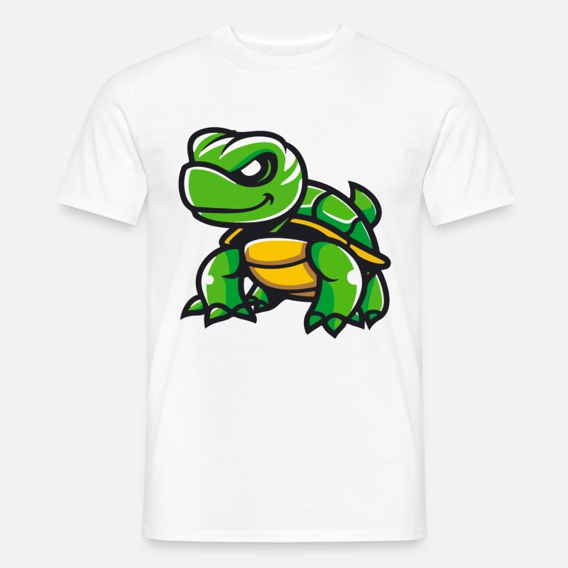 Schildkröte Comic - Männer T-Shirt - Weiß