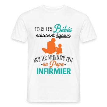 The best babies have a nurse daddy - Men's T-Shirt - white - Front - AI Model Male 178 dark (178cm)