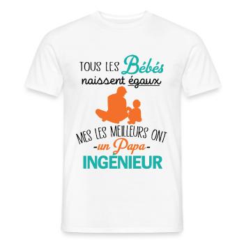 The best babies have an engineer dad - Men's T-Shirt - white - Front - AI Model Male 178 dark (178cm)