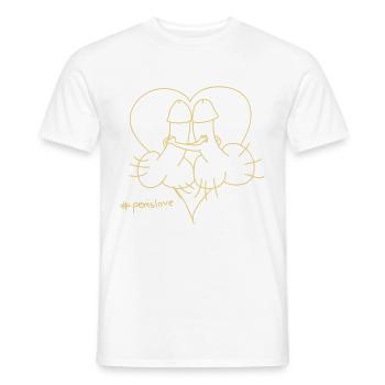 penis Love - Men's T-Shirt - white - Front - AI Model Male 178 dark (178cm)